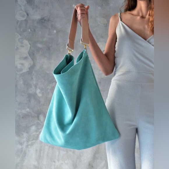 Ana Koutsi Akathi Leather Bag Aqua - Picture 1 of 11